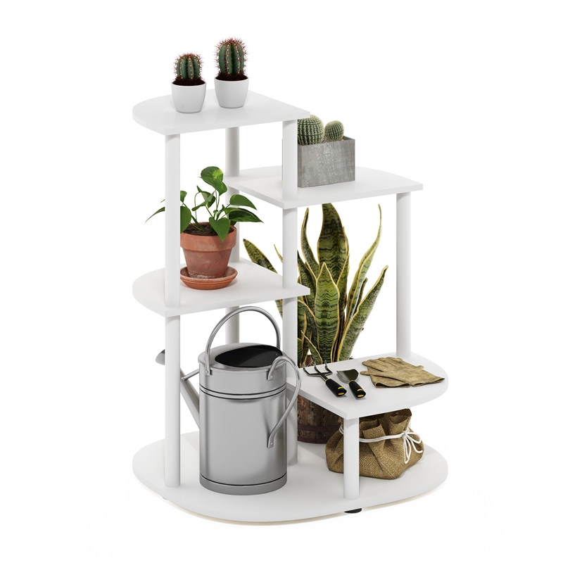 Pemberly Row 4-Tier Indoor Outdoor Potted Plant Stand White/Virgin White