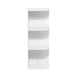 Pemberly Row Contemporary 3-Tier Corner Open Shelf Bookcase in White