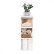 Pemberly Row Contemporary 3-Tier Corner Open Shelf Bookcase in White