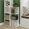 Pemberly Row Contemporary 3-Tier Corner Open Shelf Bookcase in White
