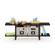 Pemberly Row Turn-N-Tube Engineered Wood 2-Tier Wide Shelf in Espresso/Black