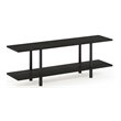 Pemberly Row Turn-N-Tube Engineered Wood 2-Tier Wide Shelf in Espresso/Black