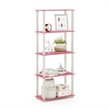 Pemberly Row Turn-S-Tube Engineered Wood 5-Tier Shelf Display Rack in Pink/White