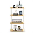 Pemberly Row Turn-S-Tube 4-Tier Multipurpose Shelf Display Rack in Beech/Natural