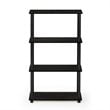 Pemberly Row Turn-S-Tube Wood 4-Tier Shelf Display Rack in Espresso/Black
