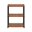 Pemberly Row 3-Tier Turn-N-Tube Indoor Outdoor Plant Shelf Wood Natural/Black