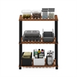 Pemberly Row 3-Tier Turn-N-Tube Indoor Outdoor Plant Shelf Wood Natural/Black