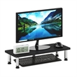 Pemberly Row Monitor Riser Stand in Americano with Stainless Steel Tubes