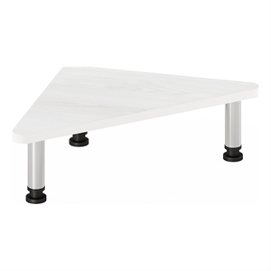 Pemberly Row Corner Monitor Riser Stand with Stainless Steel Tubes in White