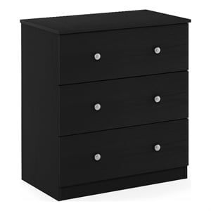 Pemberly Row Contemporary 3-Drawer Dresser in Americano Finish