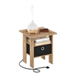 Pemberly Row USB and Type-C Port Charging Station End Flagstaff Oak/Black