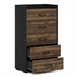 Pemberly Row Modern Organization and Storage Handle Columbia Walnut/Black