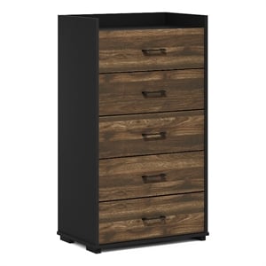Pemberly Row Modern Organization and Storage Handle Columbia Walnut/Black