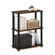 Pemberly Row 3-Tier Compact Multipurpose Shelf Display in Amber Pine/Black