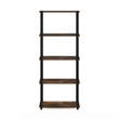 Pemberly Row 5-Tier Multipurpose Shelf Display Rack in Amber Pine/Black