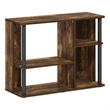 Pemberly Row TV Stand with Plastic Poles for TV up to Amber Pine/Black