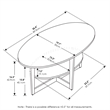 Pemberly Row Contemporary Wood Oval Coffee Table in White Finish