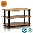 Pemberly Row Turn-S-Tube Engineered Wood 3-Tier Shoe Rack in Light Cherry/Black