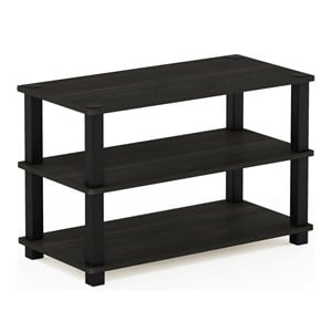 Pemberly Row Turn-S-Tube Engineered Wood 3-Tier Shoe Rack in Espresso/Black