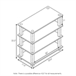 Pemberly Row Turn-S-Tube Engineered Wood 4-Tier Shoe Rack in Dark Cherry/Black