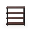 Pemberly Row Turn-S-Tube Engineered Wood 4-Tier Shoe Rack in Dark Cherry/Black