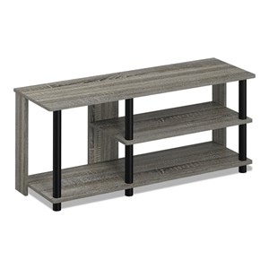 Pemberly Row Turn-N-Tube Wood Compact Multi Storage Shoe Rack in French Oak Gray