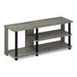 Pemberly Row Turn-N-Tube Wood Compact Multi Storage Shoe Rack in French Oak Gray