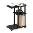 Pemberly Row Turn-N-Tube C Shape Sofa Side Table in Espresso/Black