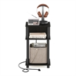 Pemberly Row 3-Tier Turn-N-Tube Open Storage End Table with USB Espresso/Black