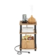 Pemberly Row 3-Tier Turn-N-Tube USB and Type-C Charging Port Flagstaff Oak/Black