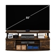 Pemberly Row Large Entertainment Center Hold up to 55-IN TV in Amber Pine/Black