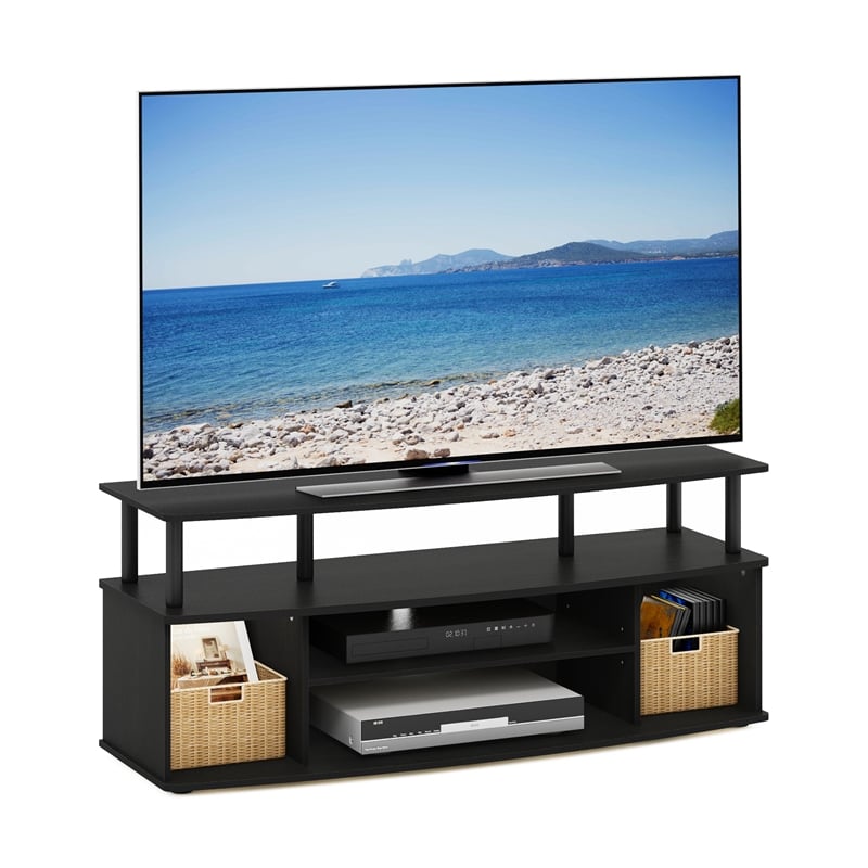 Pemberly Row Large Entertainment Center Hold up to 55-IN TV in Blackwood