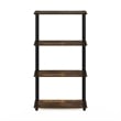 Pemberly Row 4-Tier Multipurpose Shelf Display Rack in Amber Pine/Black