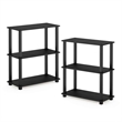 Pemberly Row Turn-S-Tube 3-Tier Shelf Display Rack in Americano Set of 2