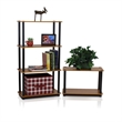 Pemberly Row Turn-N-Tube 3-Tier Shelf Display Rack in Light Cherry Set of 2