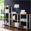 Pemberly Row Turn-N-Tube 4-Tier Shelf Display Rack in Blonde Maple