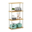 Pemberly Row Turn-N-Tube 4-Tier Shelf Display Rack in Blonde Maple