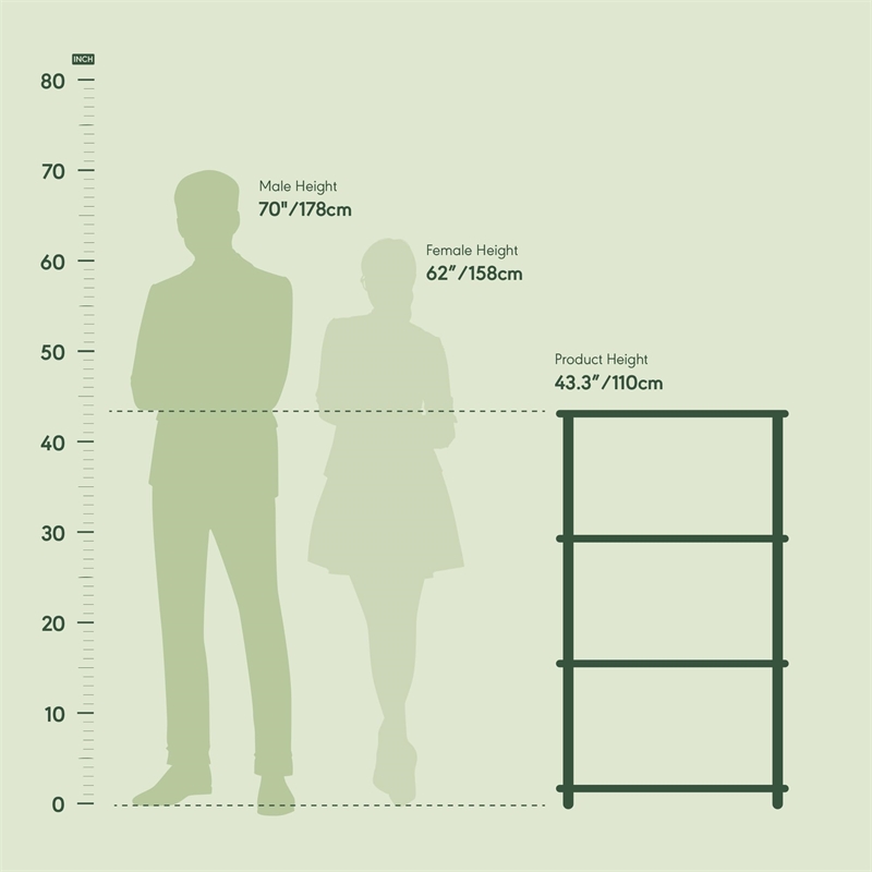 Pemberly Row Turn-N-Tube 4-Tier Shelf Display Rack in Blonde Maple