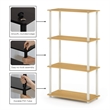 Pemberly Row Turn-N-Tube 4-Tier Shelf Display Rack in Blonde Maple