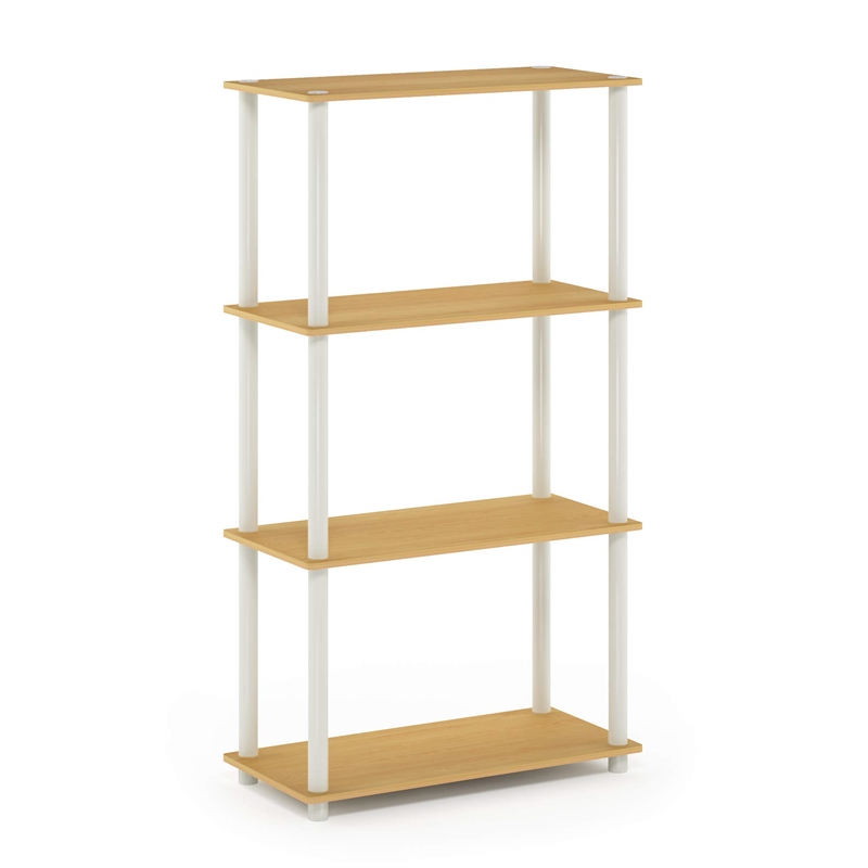 Pemberly Row Turn-N-Tube 4-Tier Shelf Display Rack in Blonde Maple