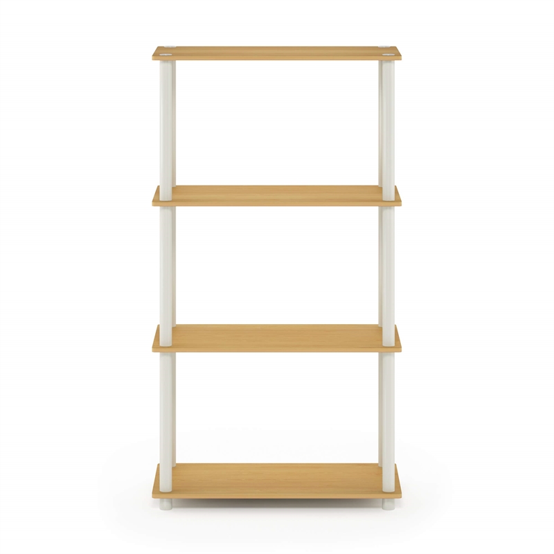 Pemberly Row Turn-N-Tube 4-Tier Shelf Display Rack in Blonde Maple