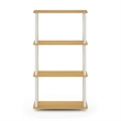 Pemberly Row Turn-N-Tube 4-Tier Shelf Display Rack in Blonde Maple