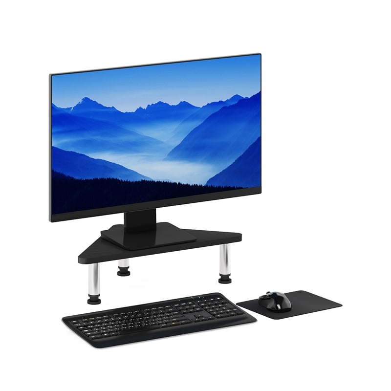 Pemberly Row Turn-N-Tube Corner Monitor Riser Stand with Stainless Steel Tubes