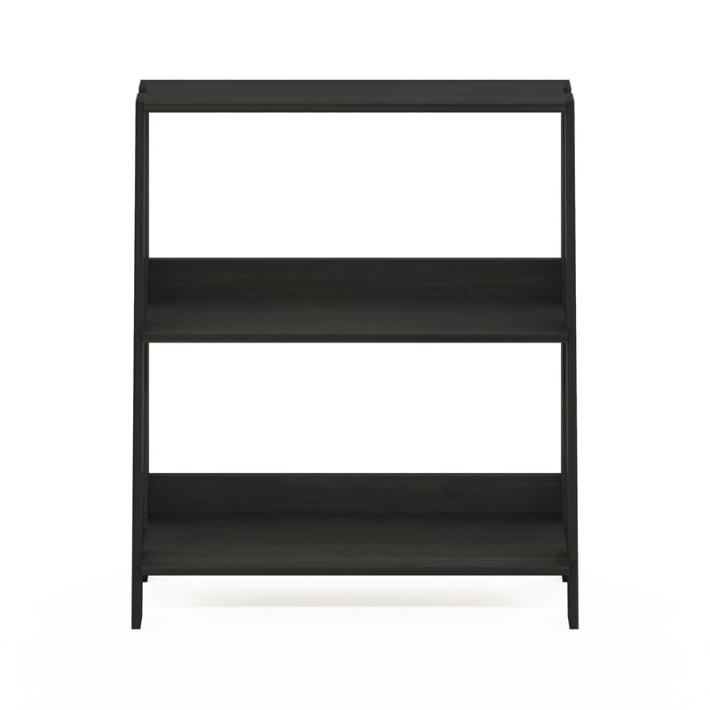 Pemberly Row Contemporary Bookcase Display Shelf in 3-Tier in Espresso