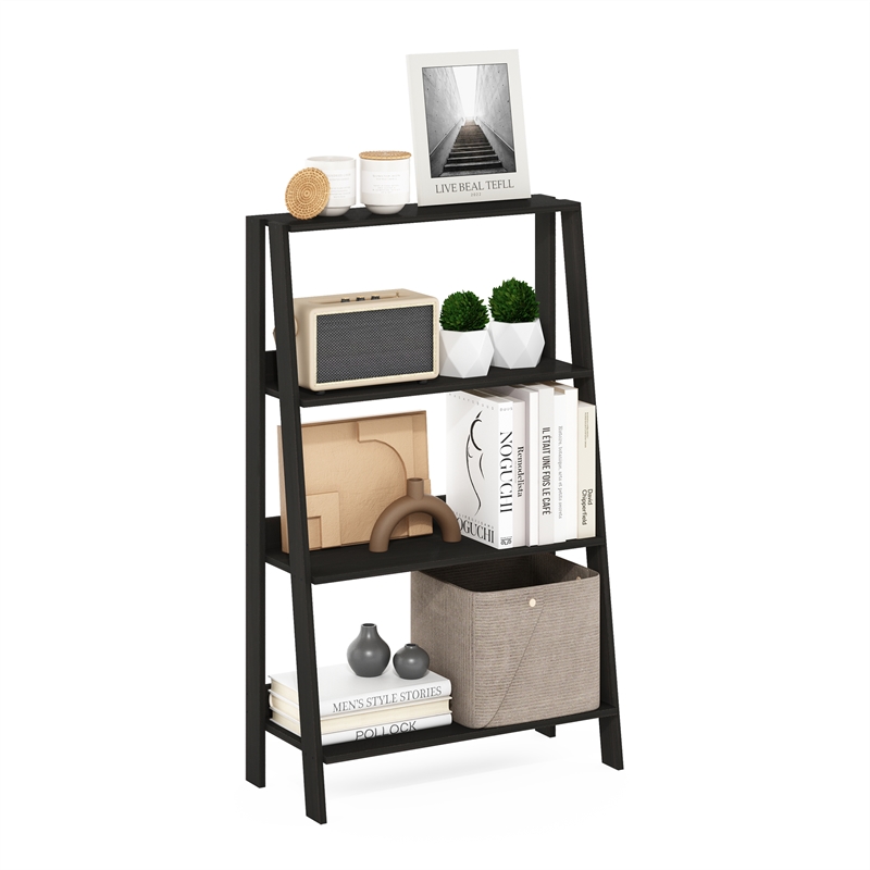 Pemberly Row Contemporary Bookcase Display Shelf in 4-Tier in Espresso