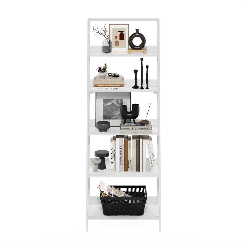 Pemberly Row Contemporary Bookcase Display Shelf in 6-Tier in White