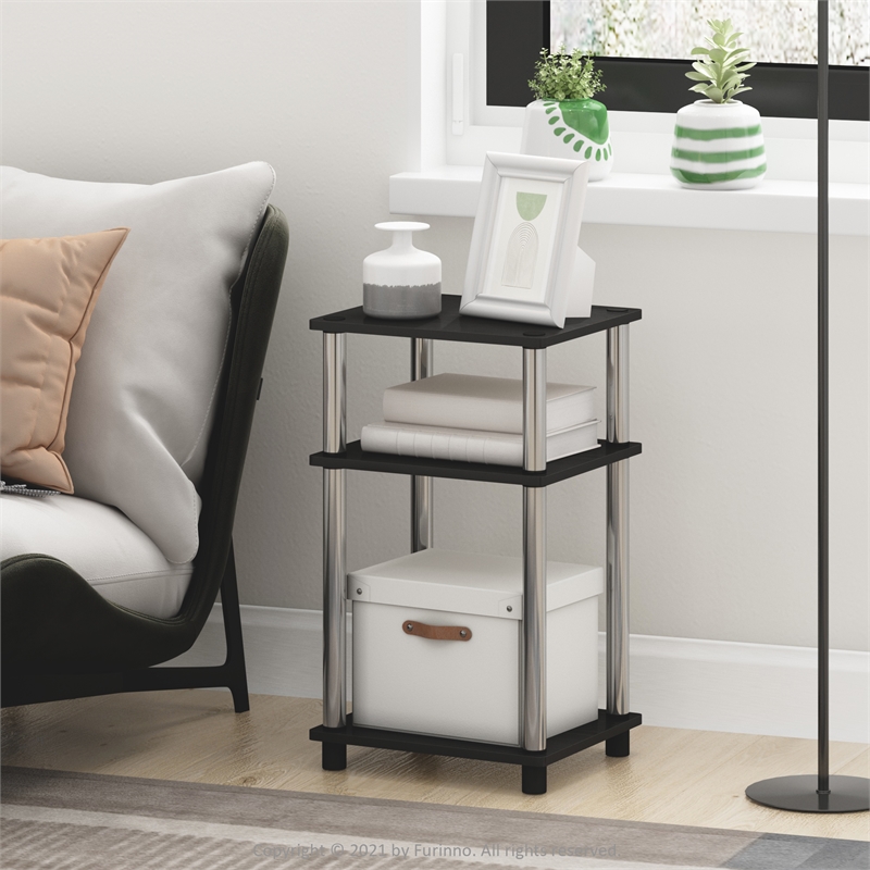 Pemberly Row 3-Tier Turn-N-Tube End Table in 2-Pack in Stainless Steel Tubes