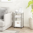Pemberly Row 3-Tier Turn-N-Tube End Table in 2-Pack in Stainless Steel Tubes