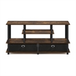 Pemberly Row Large TV Stand for up to 55-Inch TV with Amber Pine/Black
