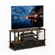 Pemberly Row Large TV Stand for up to 55-Inch TV with Amber Pine/Black